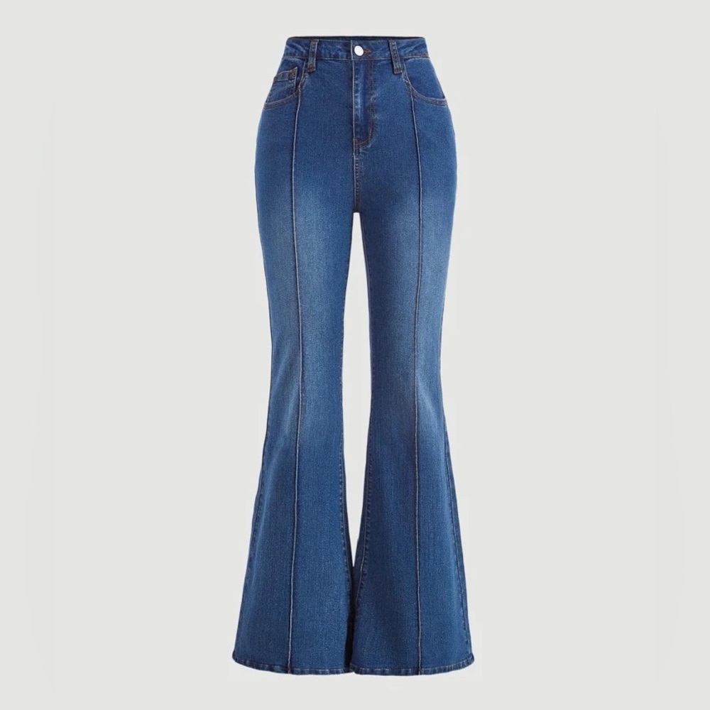 Shein MOD Retro 70s Hippie Boho Flared Bellbottom Jeans S Stretch Denim